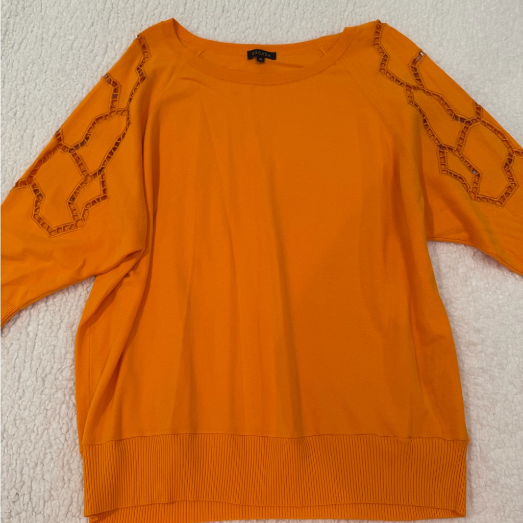 Escada Vibrant Orange Crewneck Sweater